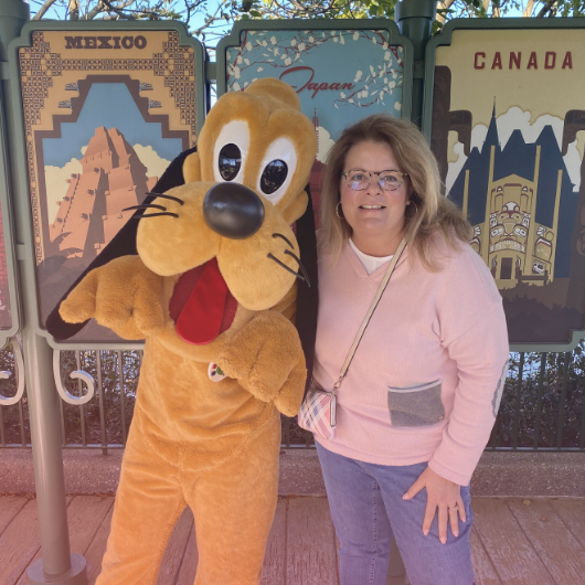 Heather and Goofy